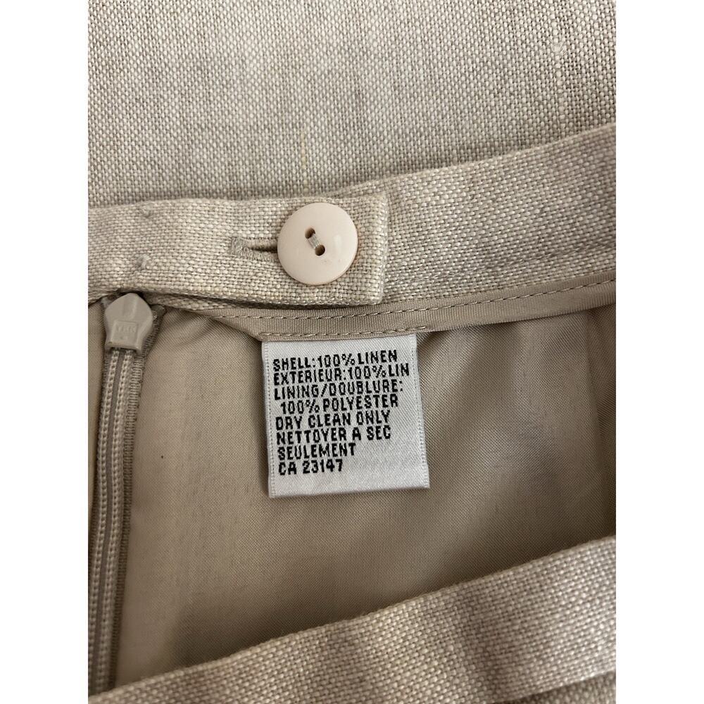 Talbots Womens 100% Irish Linen Beige Fully Lined Pencil Skirt Front Pockets 14P - Picture 12 of 12